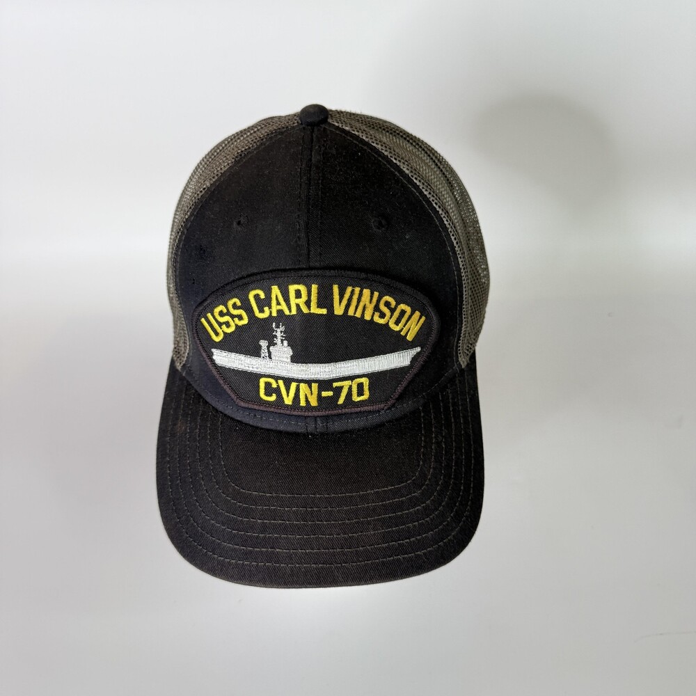 USS Carl Vinson CVN-70 Hat Cap Snapback Black Mesh Trucker Otto Mens One Size